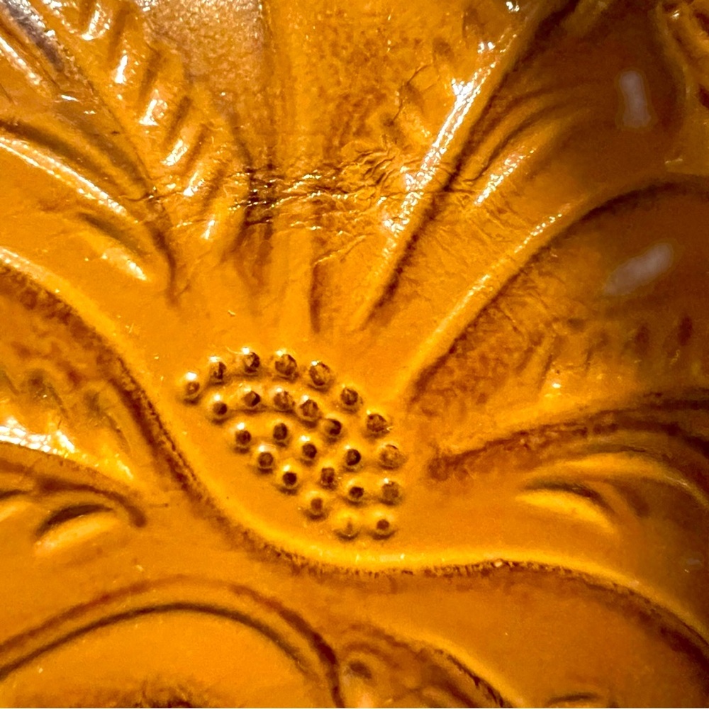 Patricia Nash Prescott Tote Shoulder Bag in hand tooled in Cognac Brown. - Picture 15 of 16